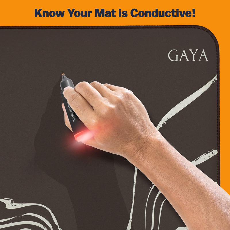[Australia - AusPower] - GAYA Grounding Mat (24”x16”) with Conductivity Tester – Sleep Aid, Stress Relief & Muscle Relaxation Earthing Mat + Easy-to-Use Tester Pen with Battery – Natural Wellness Bundle 