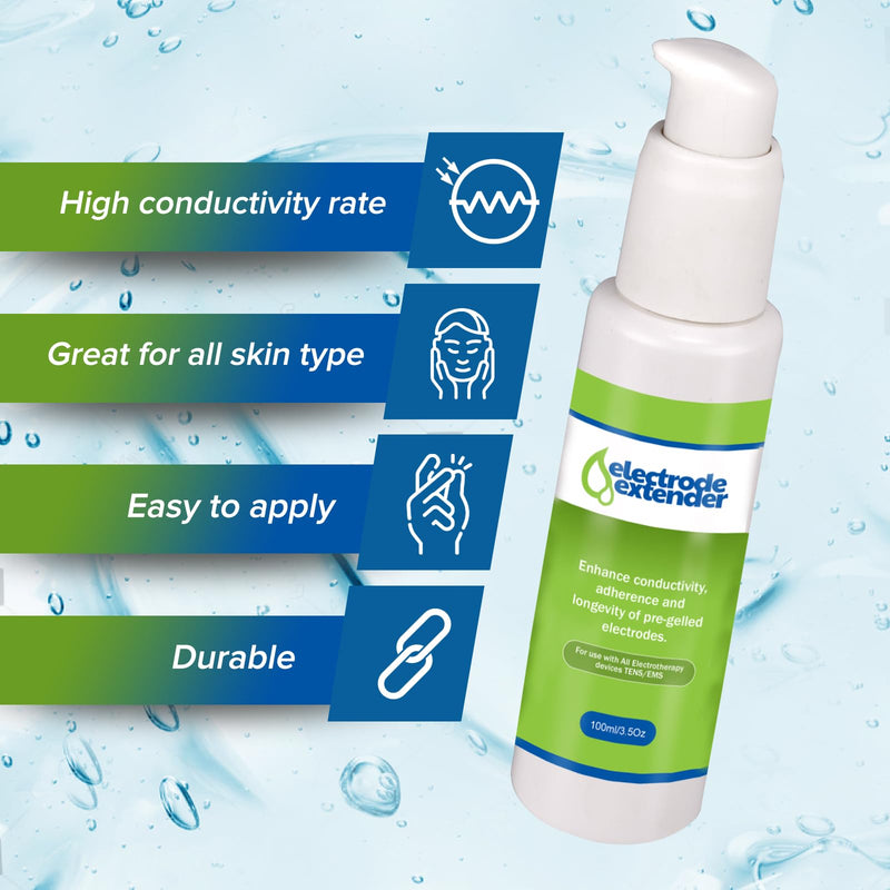 [Australia - AusPower] - Electrode Extender Conductive Adhesive Gel by PMT  Enhance Durability, Adhesion and Conductivity for TENS/EMS Electrodes; Extend life of Electrodes and Increase Adhesion  3.5oz 