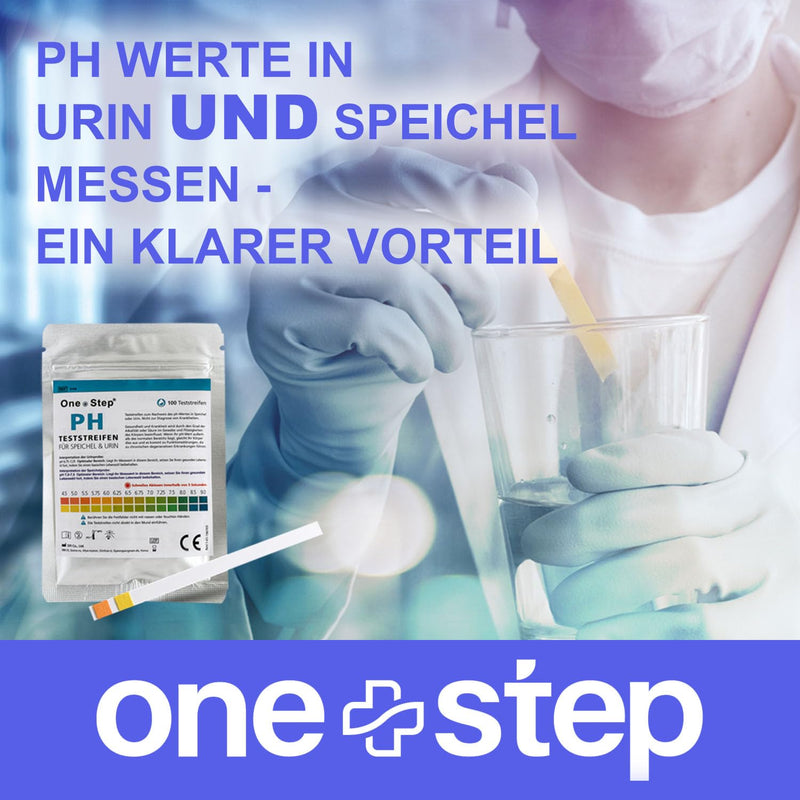 100 One+Step pH Test Strips for Urine and Saliva, pH Test for Determining pH Value 1 pc. (pack of 100)