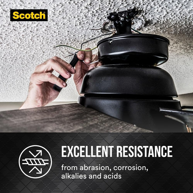 Scotch Vinyl 700 Electrical Tape, 1 Roll, Black, 3/4-in x 66-ft, General Purpose, Commercial Grade, Rated for Temperatures Up to 194-Degree, Highly Flexible, Stretchy & Conformable (700)