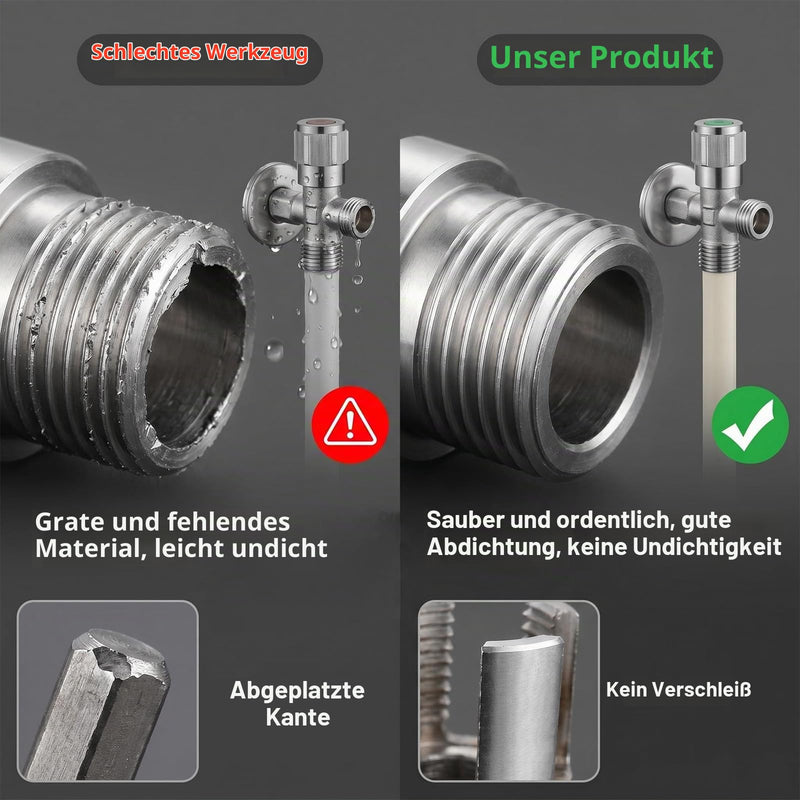 Pipe Tap Set, 3 Pieces, 1/2 Inch, 3/4 Inch, 1 Inch - Internal and External Tap, Tap Opener Pipe Tap for PVC, PP and PE Water Pipes