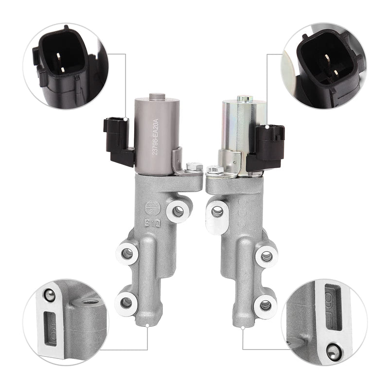 Engine Valve Variable Timing Solenoid Oil Control VVT Left Right Compatible with Nissan Frontier Pathfinder Xterra Quest Maxima Altima Murano 350Z OE# 23796-EA20A 23796EA20B 917-011 917-012 917-011+917-012