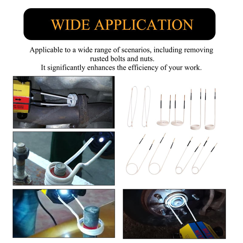 [Australia - AusPower] - Induction Heater Coil Kit, for Magnetic Induction Heater, 10 PCS Induction Coil Kit, 8 Pre-formed Coils & 2 Flexible Free-form Coils, for Removing Rusty Bolts and Nuts 