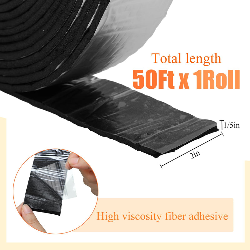 Pangda 3 Rolls Pipe Insulation Wrap Tape 2'' Wide 50 ft Outdoor Fiberglass Insulation Foam Water Pipe Wrap Aluminum Foil Self Adhesive for Winter Freeze Protection Heat Preservation