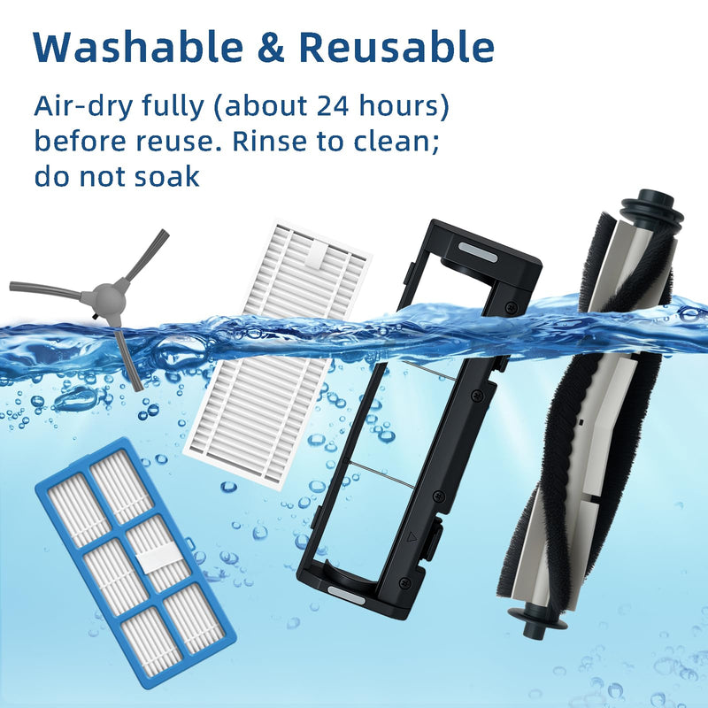 SmartClean 2000 Accessories Kit for Ionvac SmartClean 2000 Robovac Vacuum Replacement Parts - 2 Main Brush, 1 Roller Cover, 6 Hepa Filters, 6 Side Brush, 2 Hepa Filter with Frame