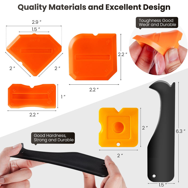 [Australia - AusPower] - 3 in 1 Silicone Caulking Tools?Stainless Steelhead), 12pack, Caulk Remover Tool Kit with Replace Silicone Padsgood Pads and Caulk Finishing Tools, Caulking Tool Kit for Kitchen, Bathroom 