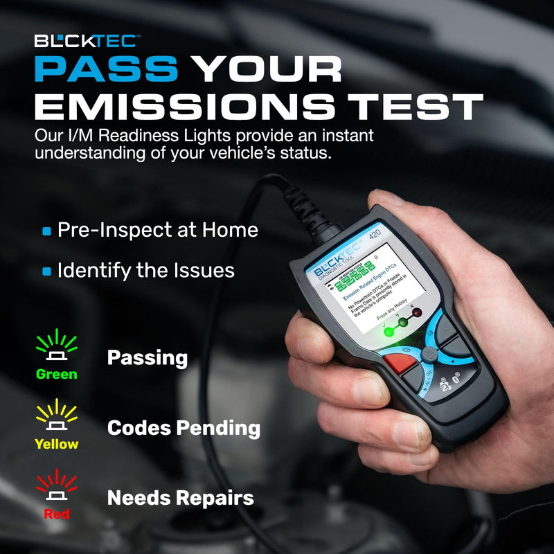 [Australia - AusPower] - BLCKTEC 420 Bluetooth OBD2 Scanner Diagnostic Tool - Vehicle Code Reader for Car - Clears Check Engine Light - Comes with Premium OBD App On IOS & Android - Works For All Cars 1996 & Newer Screen Size 1.8" 