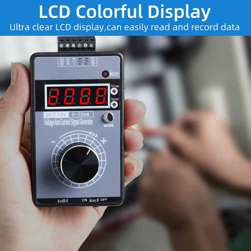 [Australia - AusPower] - Koolertron 0/4-20mA DC 0-10V Signal Generator,2-IN-1Portable Mini Function Generator Built-in 1000mAh Rechargeable Battery,Analog Generator with 4-Digit LCD Display,Accuracy 0.01,for PLC/Panel Testing 0-20mA 