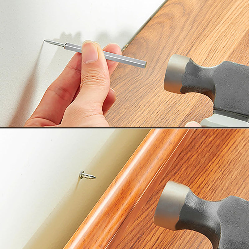 [Australia - AusPower] - 100Pcs Double-Head Skirting Thread Seamless Nail, Skirting Line Without Marks Nail,Invisible Security Screws,Solid Wood Baseboard Double-Headed Nails,Equipped with Nail Specific Sleeve Tool 100 
