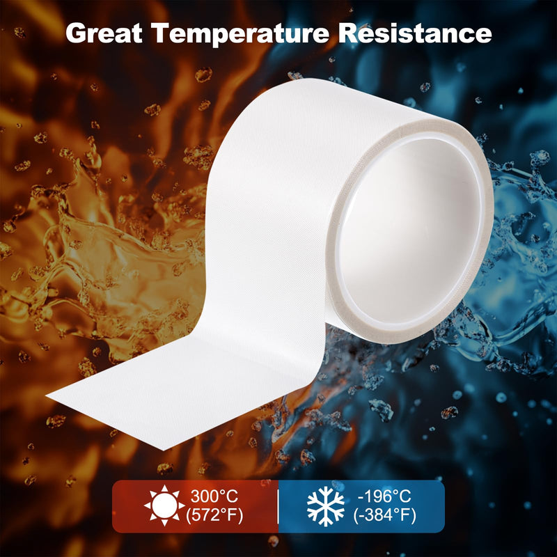 PATIKIL Heat Resistant Tape, 2.8 Inch x 33 Feet High Temperature Tape PTFE Adhesive High Heat Tape Waterproof for Vacuum Sealer Machine Insulation Protection, White, 0.18mm Thick