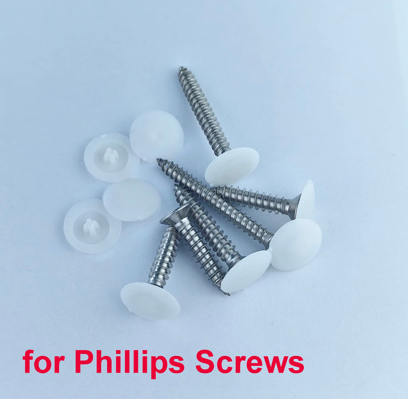 [Australia - AusPower] - 50PCS Screw Caps, Waterproof Plastic Self Tapping Cap, Screw Protection Cap, Bolted Cover, White Cap for Phillips Screw Heads, Suitable for Cabinet, Bookcase, Shoe Cabinet Screw Set 
