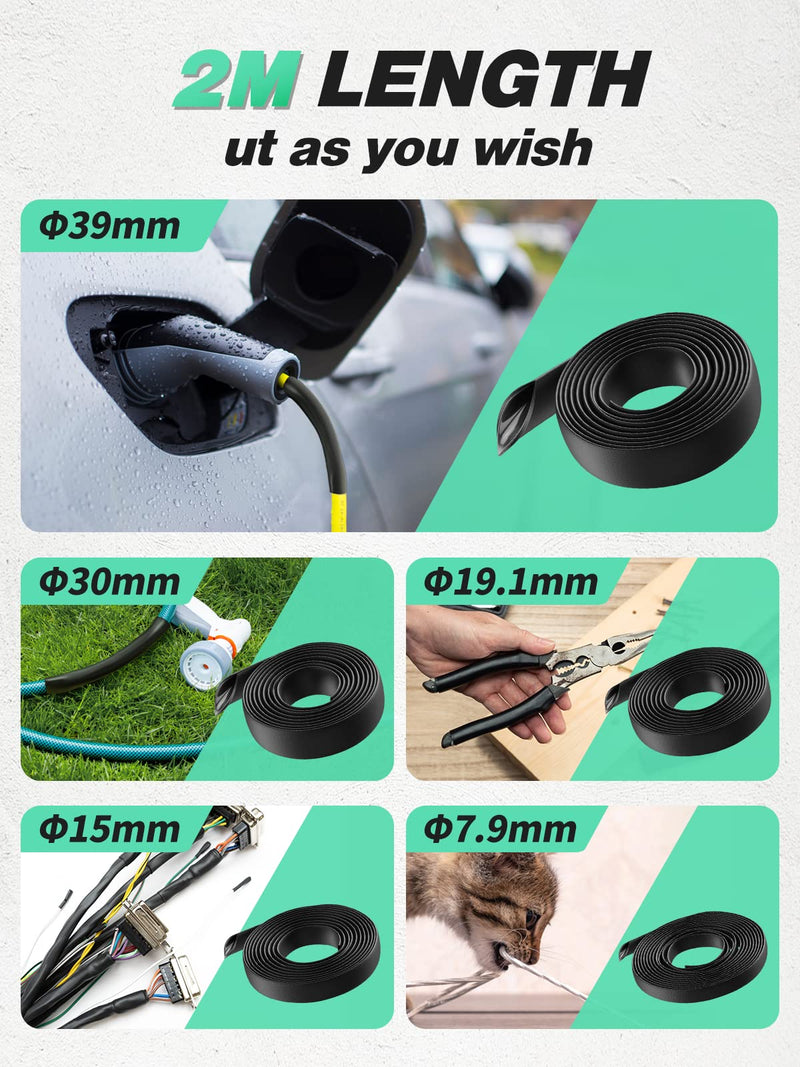 Eventronic 3:1 Heat Shrink Tube with Adhesive and Double Wall, Diameter 30 mm & 2 m Length, IP65 Waterproof, Insulation Tape, for Electrical Insulation and Wire Connectors, 12 Diameter Options, Never Fade 30mm, 2m
