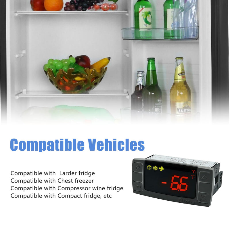 [Australia - AusPower] - XR02CX-4N1F1 Dixell Temperature Controllers Refrigerator Digital Thermostat Controller for Fridges Freezers Heating Appliances 120V/50-60Hz with 1 NTC Probe 