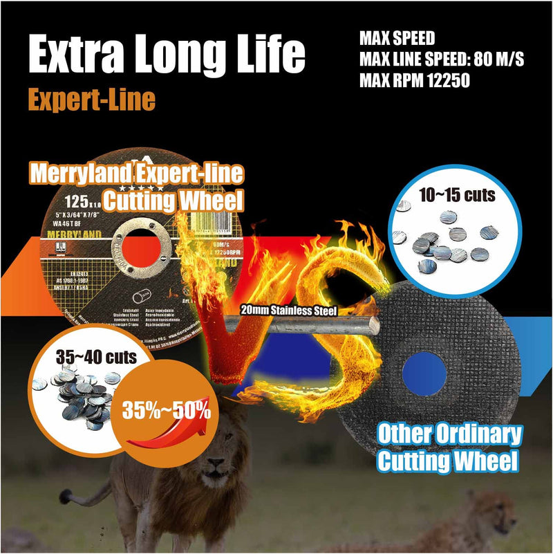 [Australia - AusPower] - Merryland Expert Line E13011022-25 Cutting Disc 76 x 1.0 mm Thin Flex Disc Straight Pack of 25 Metal Stainless Steel Steel 76 x 1.0 all metals, 25 pieces 