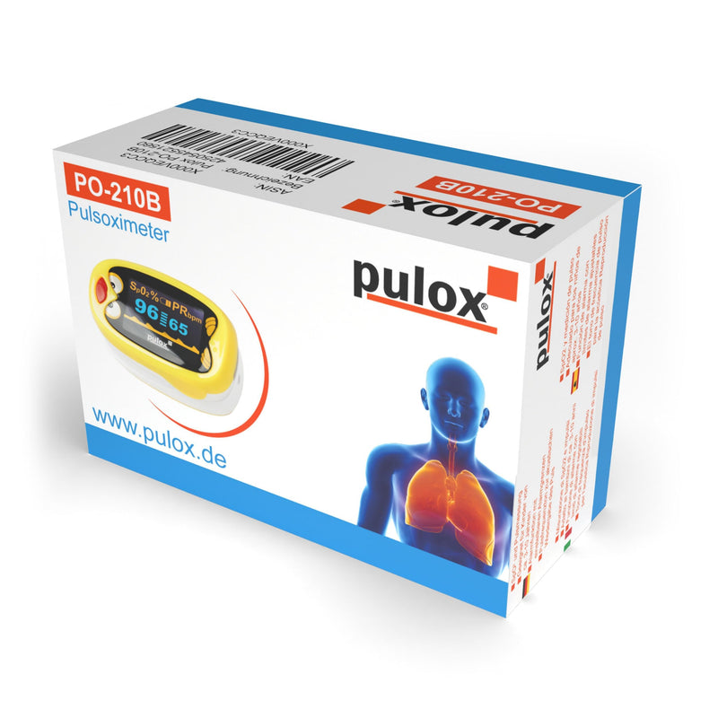 Pulox PO-210B Children's Pulse Oximeter Battery Operated with Alarm | Finger Pulse Oximeter for Children and Toddlers Rechargeable with Acoustic Warning Function