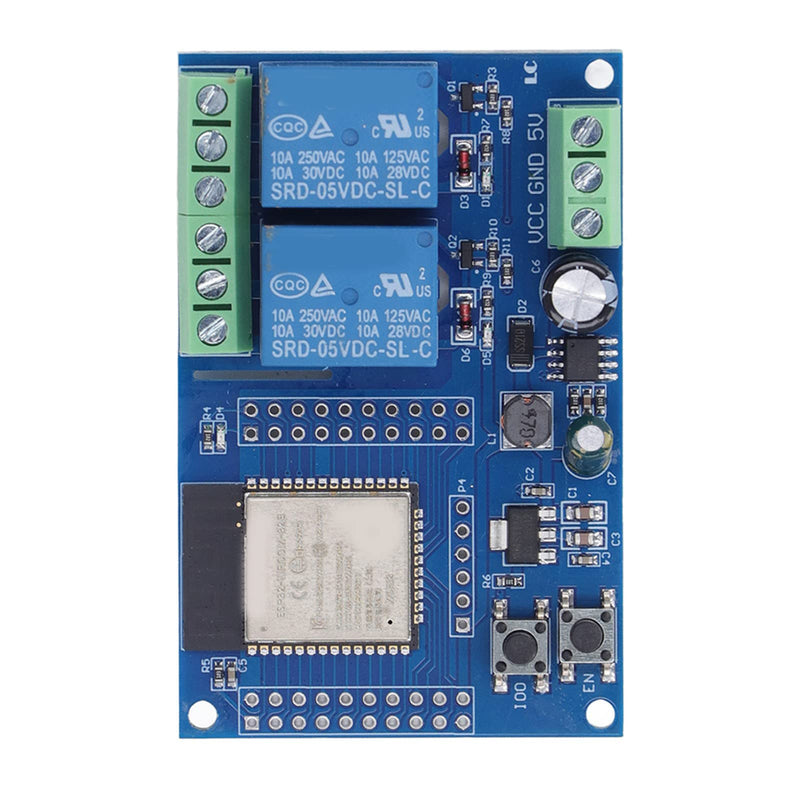 [Australia - AusPower] - ESP32 2 Channel 5V Relay Module 4M Byte Flash Large Capacity Programmable Relay Board for Secondary Development Learning 