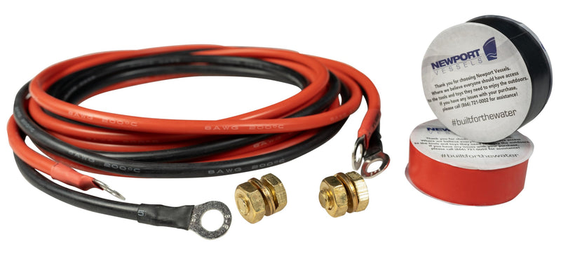 Newport 5ft Trolling Motor Battery Cable Extension Kit – 8AWG Marine-Grade Wire – Includes Connectors, Terminals & Heat Shrink – Compatible with All Newport Motors 5-feet