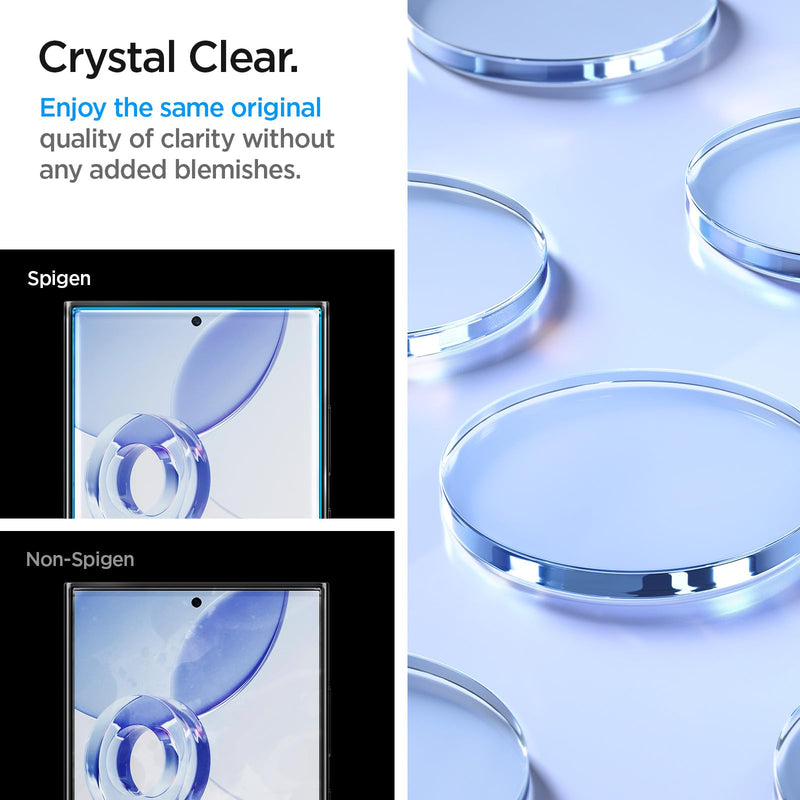 [Australia - AusPower] - Spigen Tempered Glass Screen Protector [GlasTR EZ Fit] designed for Galaxy S24 Ultra [Case Friendly] - 2 Pack 
