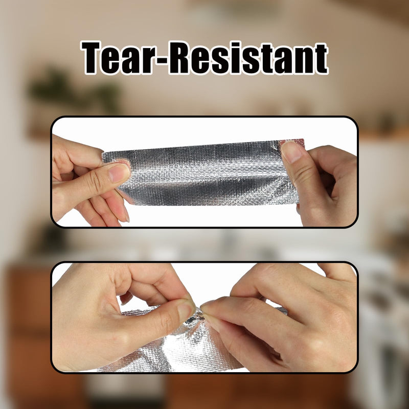 Aluminum Foil Tape 2 inch x 82 ft, Aluminum Fiberglass HVAC Tape, Self-Adhesive Heat Resistant Foil Tape for Ductwork, Dryer Vent, AC, Pipe Sealing & Patching (Silver) 2in x 82ft
