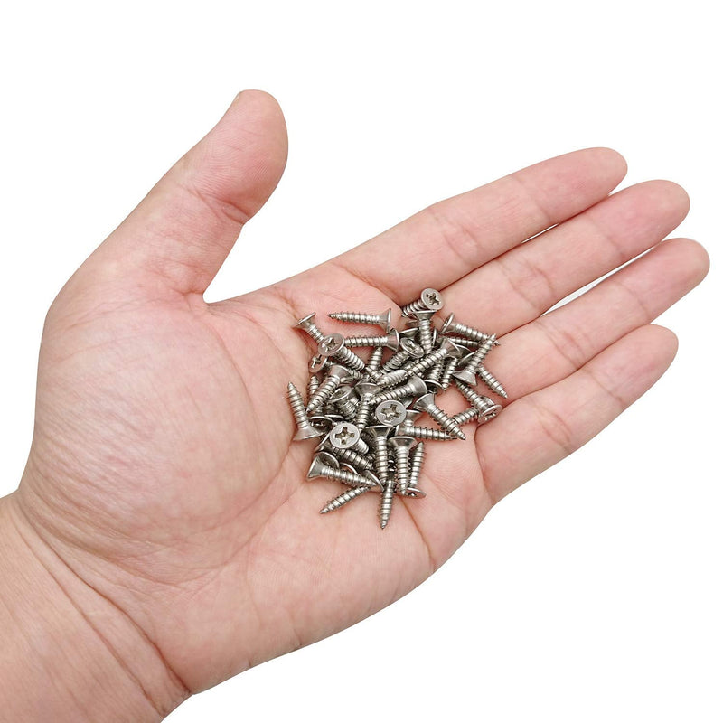 [Australia - AusPower] - #6 x 5/8" Wood Screws 304 Stainless Steel Phillips Flat Head Screws Self Tapping Screws 100 Qty. #6 x 5/8" 
