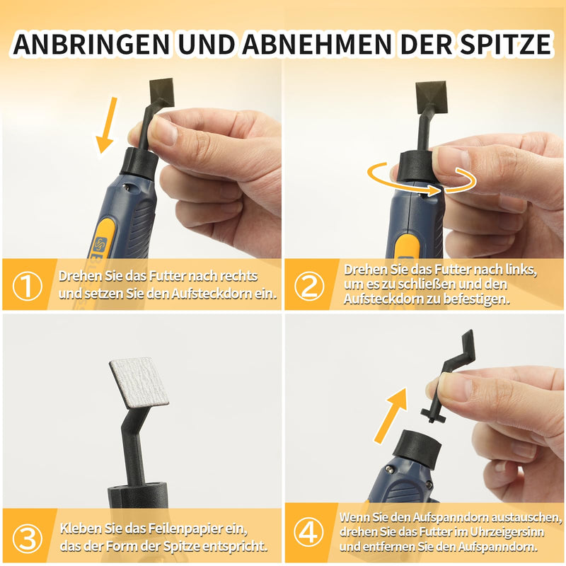 Cordless Pen Grinder, 5 Speeds and USB Charging with LED Light, Multipurpose Power Tool, Mini Grinder for Grinding, Polishing, Finishing, DIY Crafts