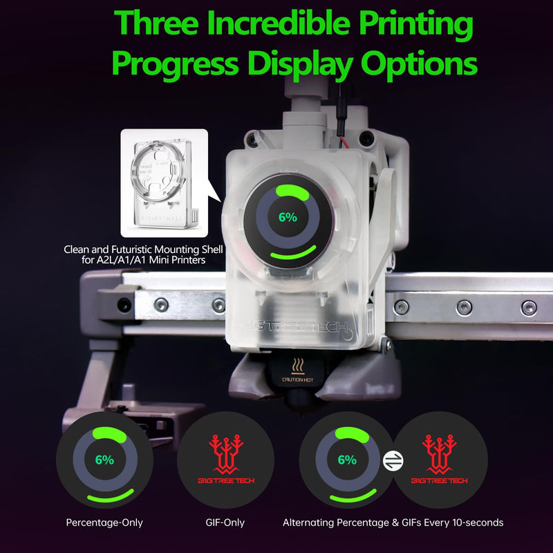 BIGTREETECH Panda Knomi + Plastic Shell, Toolhead Screen Upgrade Kit for Bambu-Lab A2L A1 A1 Mini, Customize Your Own UI, Plug and Play Panda Knomi+Plastic Shell
