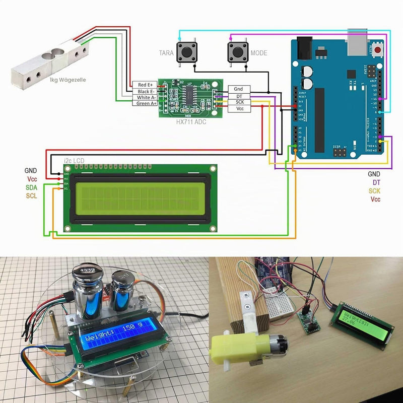 Pack of 2 5 kg Load Cell Weight Sensors Digital Scales Load Cell + 2 Pieces HX711 Load Cell Weight Sensor Module for Arduino Microcontroller DIY (5 kg + HX711) 5 kg + HX711