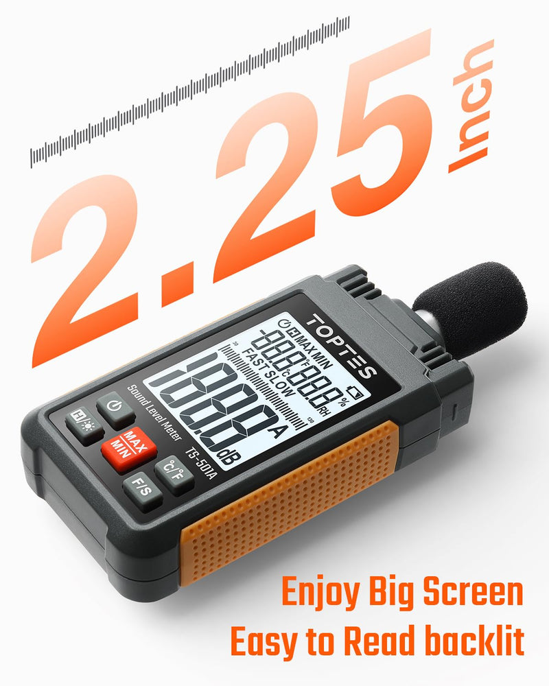 [Australia - AusPower] - TopTes TS-710 Light Meter & TS-501A Sound Level Meter - an Great Environmental Monitoring Kit for Measuring Noise Levels and Brightness of Various Visible Light Sources in The Environment 