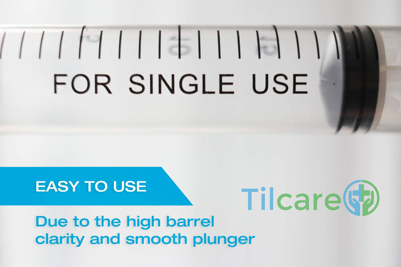 [Australia - AusPower] - 1ml Syringe Without Needle Luer Slip 100 Pack by Tilcare - Sterile Plastic Medicine Droppers for Children, Pets or Adults – Latex-Free 