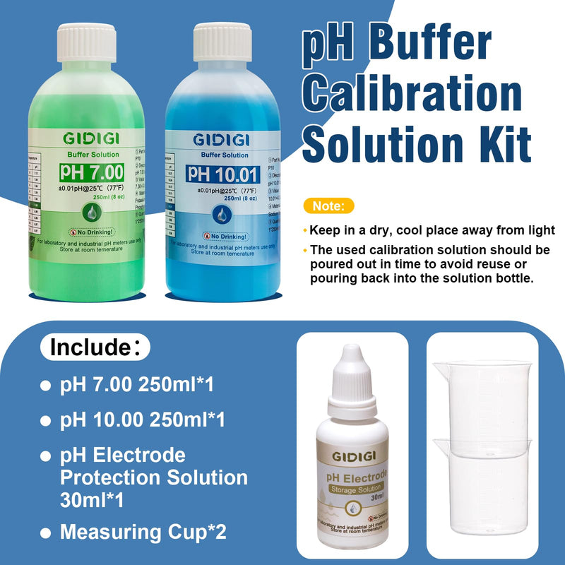 [Australia - AusPower] - pH Meter Food Digital Electronic pH Tester for Fermentation 3 * 50ml pH Buffer Calibration Solution Kits Hot Sauce Food Tester Probe for Cheese Sourdough pH Temperature pH Test Strips for Acidity 