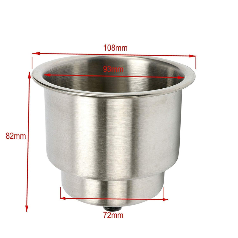 Amarine Made 5pcs Stainless Steel Cup Drink Holder with Drain Marine Boat Rv Camper