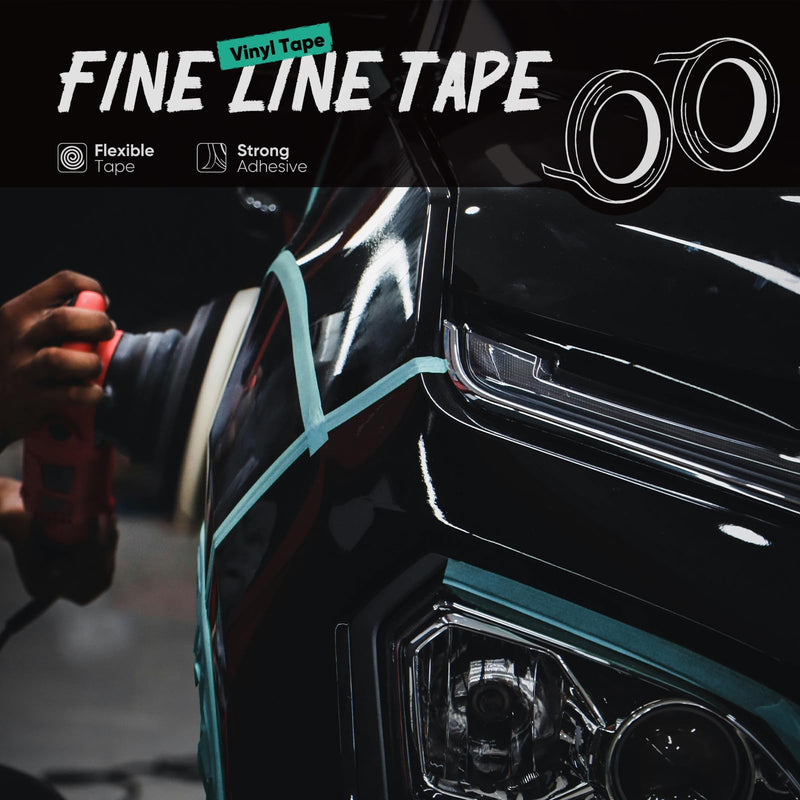 FOSHIO 4 Rolls Fine Line Tape, 2 Rolls 1/4 in x 36 yd and 2 Rolls 1/8 in x 36 yd Vinyl Tape for DIY, Flexible Pinstripe Tape for Paint Masking Striping, Color Separation and Complex Designs