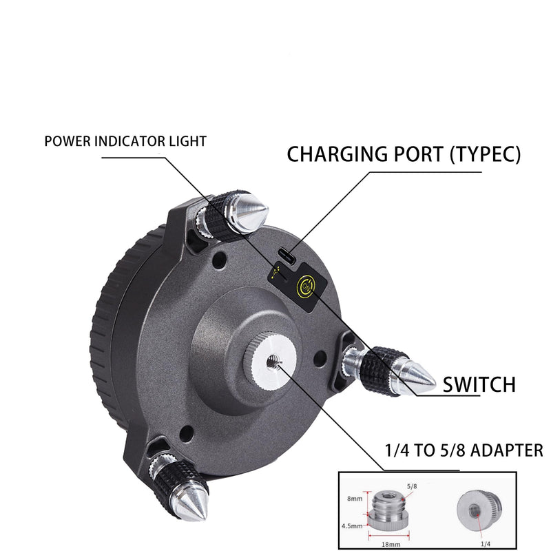 [Australia - AusPower] - Electric Base Bracket Suitable for Laser Level and Camera 1/4 and 5/8 interfaces are Universal Rotate Left or Right The Speed can be Adjusted Electric base DDDZ 