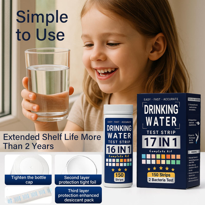 [Australia - AusPower] - 21in1 Drinking Water Test Kit - 145 Strips + 2 Bacteria Tests - Drinking Water Test Essentials, Home Tap and Well Water Test Strips, High Recommend for Daily Monitoring | Quick & Complete Test Way 