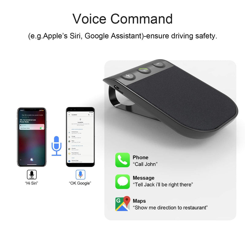 [Australia - AusPower] - SUNIEC Handsfree Bluetooth Speaker Phone for Cell Phone Car Kit, Hands Free Calling Bluetooth for car, AUTO Power ON Off Support Siri Voice Assistant Phone Bluetooth for car - BC936SA 