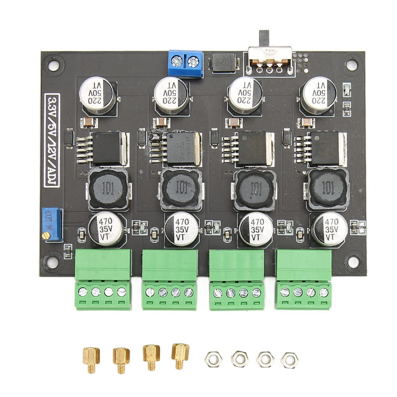 [Australia - AusPower] - Multi Channel Power Supply Module 3.3V 5V 12V ADJ Voltage Output Power Module 4 LM 2596 Instrument PCB Board 