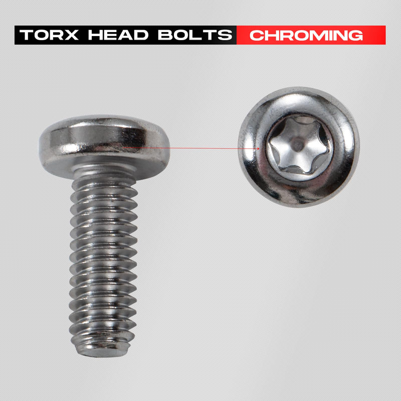 10PCS Screws Chrome Front Disc Brake Rotor TORX Bolts Fit for Harley davidson Touring Dyna Softail Sportster Street Glide with Cast Wheels OEM #43655 5/16-18*2