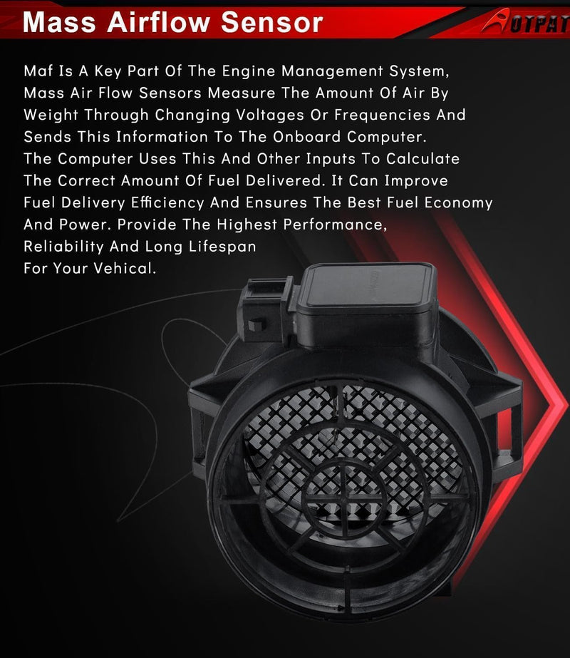 Mass Air Flow Sensor Meter MAF Compatible for:-Hyundai Tucson 2005-2009, Tiburon 2003-2008, Sonata 2001-2005, Santa Fe 2001-2006 for:-Kia Optima 2001-2006, [6Cyl 2.5L 2.7L] Replace# 28164-37200