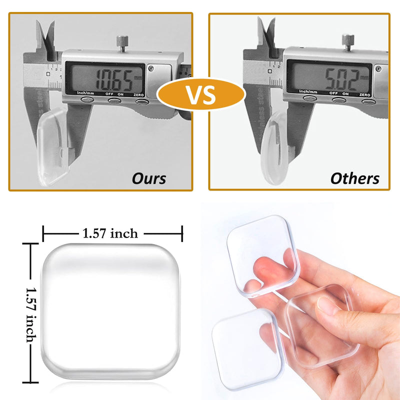 [Australia - AusPower] - Door Stopper Wall Protector, Wall Shield Bumper Guard from Door Knobs,Sturdy Self Adhesive,Soft and Transparent,Washable Reusable Shock Absorbent Gel for Home Office (6, Transparent) 
