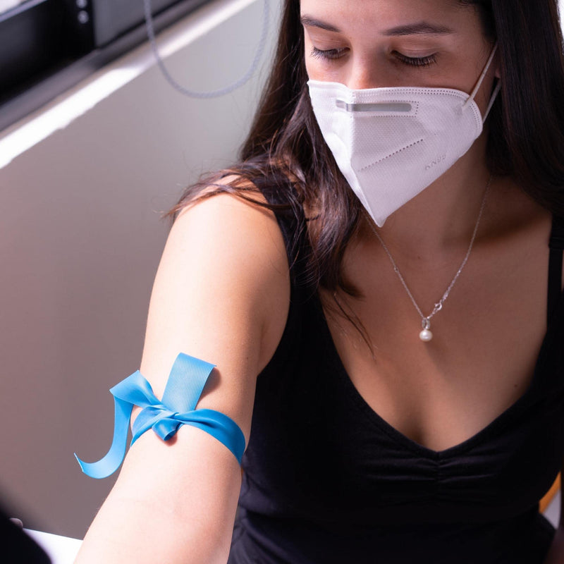 [Australia - AusPower] - Disposable Tourniquet [Pack of 25] Blue 1" x 18 Inch Long Rolled and Banded Single-Use Elastic Latex-Free First Aid Tourniquets (25) 