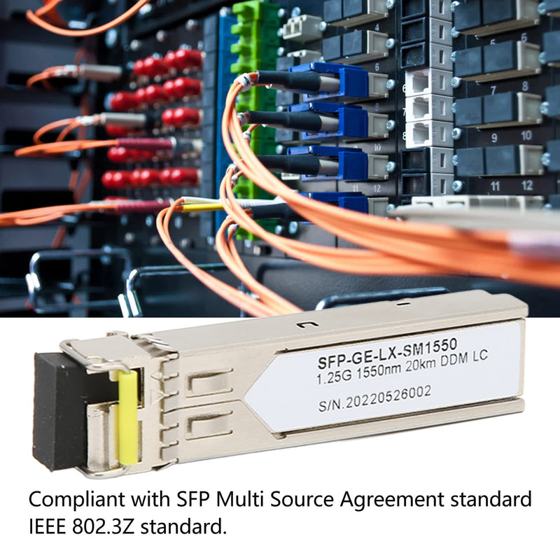 1.25Gb SFP Optical Module, 1550nm Single Mode Single Fiber SFP Transceiver, Up to 20Km, Support for DDM, for ZTE, for H3C, for RIGOAL, for