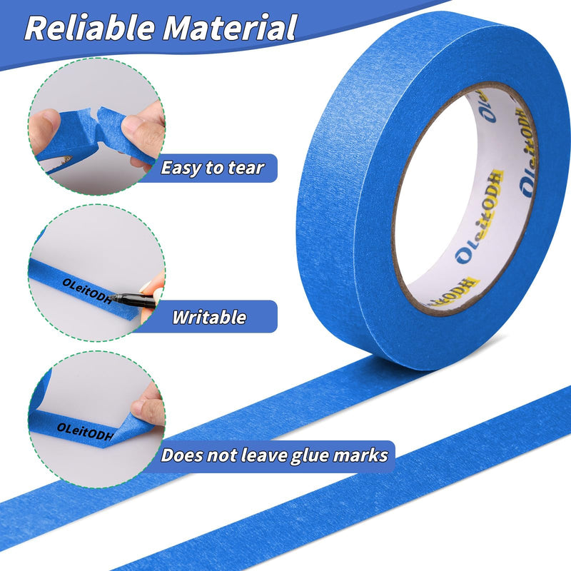 4 Rolls Blue Painters Tape Bulk 4 inch x 60 Yards, Total 240 Yd, Painters Masking Tape No Residue Wall Painting Tape Artist Tape Trim Edge Finishing Tape for Wall Painting Decoration DIY Supplies 4In x 60Y - 4Pack