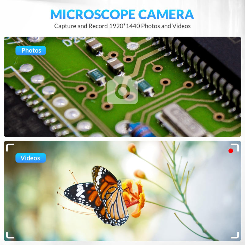 [Australia - AusPower] - Handheld Digital Microscope Wireless Portable for Kids Adults 50x-1000x Magnification with 360 Rotate Stand Compatible with iOS/Android iPhone, iPad 