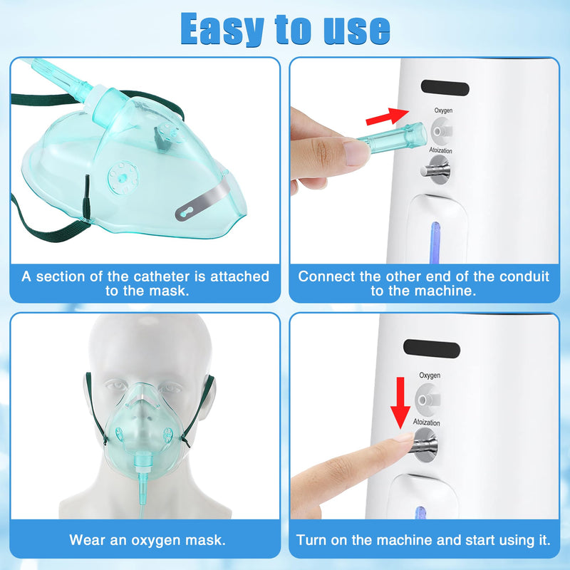 [Australia - AusPower] - Geiserailie 2PCS L Oxygen Mask with 6.6 Ft Tubing and Adjustable Elastic Strap, Adult Oxygen Mask with Tubing, Breathing Masks for Face Adult Size L 