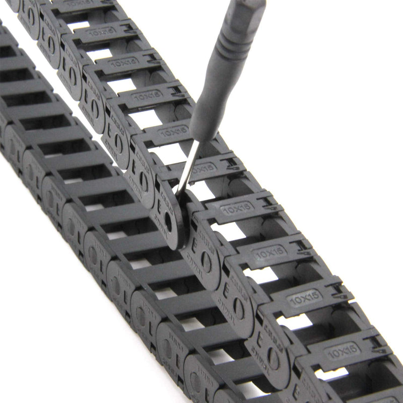 [Australia - AusPower] - 1Meter/39.4Inch Drag Chain Cable Carrier 10x15mm Open Type R18 Cable Chain Wire for 3D Printer and CNC Machines Comes with a Pair End Connectors,1pcs Screwdriver Tool 