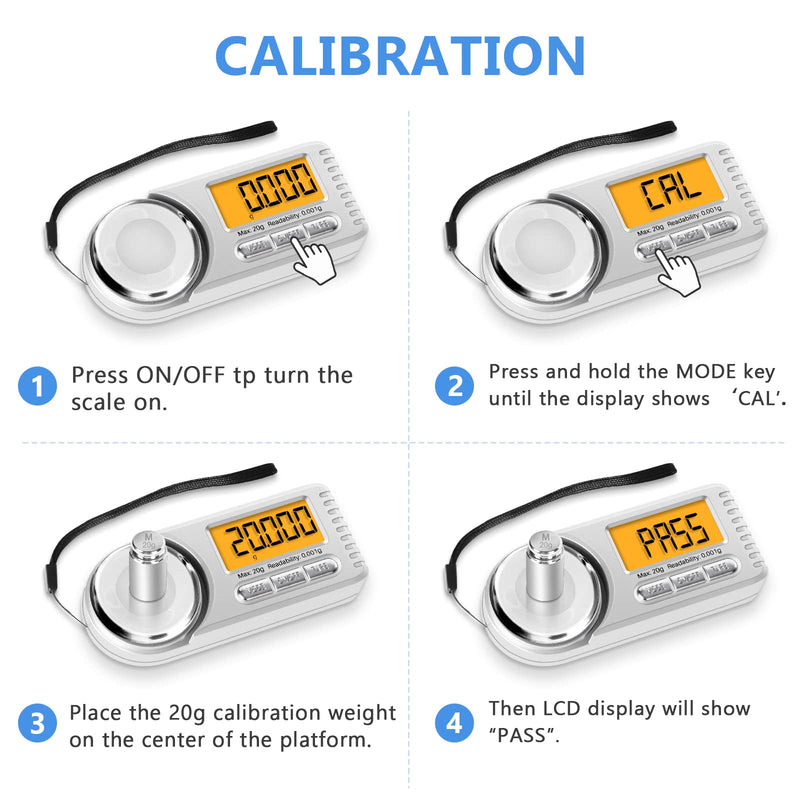 THINKSCALE Digital Milligram Scale, 20g x 0.001g Mini High Precision Mg Scale with LCD Display, Tare, 6 Units Portable Jewelry Scale, Micro Gram Scale for Powder Medicine, Gold, Gem, Reloading