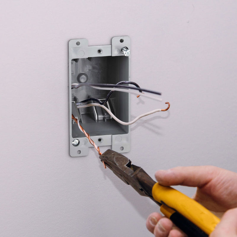 Newhouse Hardware 1-Gang PVC Old Work Electrical Outlet Box (12-Pack) | 14 cu. in. Plastic Junction Box for Switches, GFCI, or Duplex Receptacle Outlet | Old Work Electrical Box for Home Improvement 1-Gang (14 cu. in.) 12