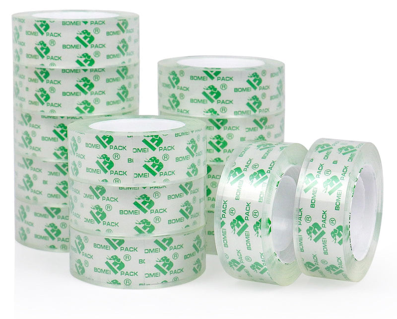 BOMEI PACK 14 Rolls Crystal Clear Tape Transparent Tape, Stationery Tape Refills Rolls for Dispenser, 3/4 in x 900 in,1 inch Core, Gift Wrapping Clear Tape Bulk for Office, School and Home
