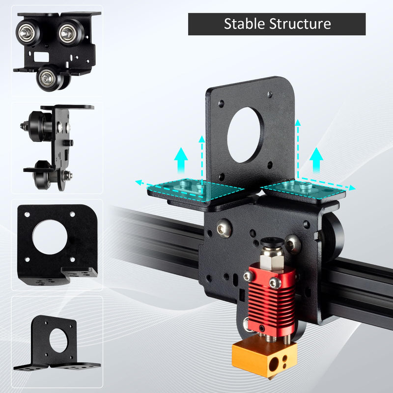 Ender 3 Direct Drive Conversion Bracket Bundle with Dual Gear Extruder with Two Washers Metal Drive Feeder Upgrade Kit
