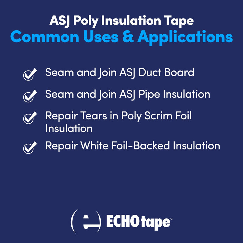 ECHOtape Professional Grade Construction & Insulation Tape | All Weather Seaming, Sealing & Thermal Break Adhesive Tape for Indoor & Outdoor Applications